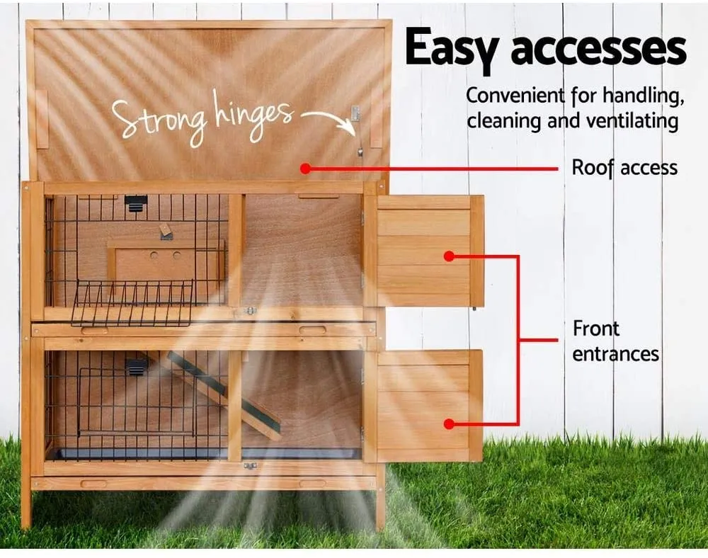 2 Storey Wooden Rabbit Hutch