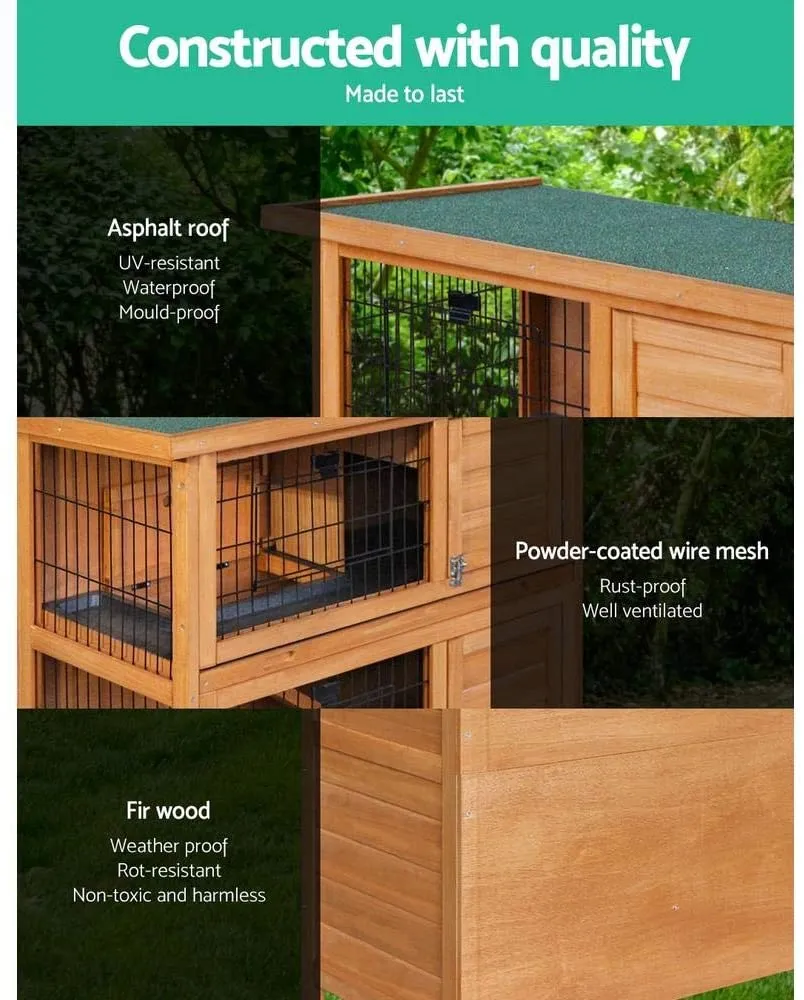 2 Storey Wooden Rabbit Hutch