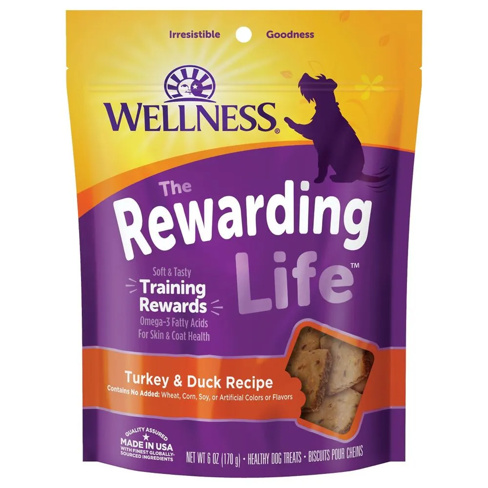 20% OFF: Wellness Rewarding Life (Wellbites) Turkey & Duck Grain Free Dog Treats 6oz