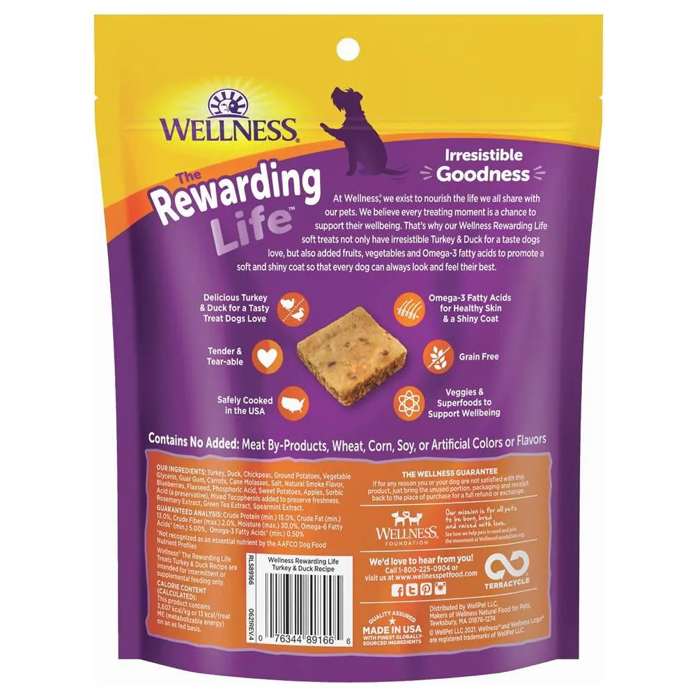 20% OFF: Wellness Rewarding Life (Wellbites) Turkey & Duck Grain Free Dog Treats 6oz