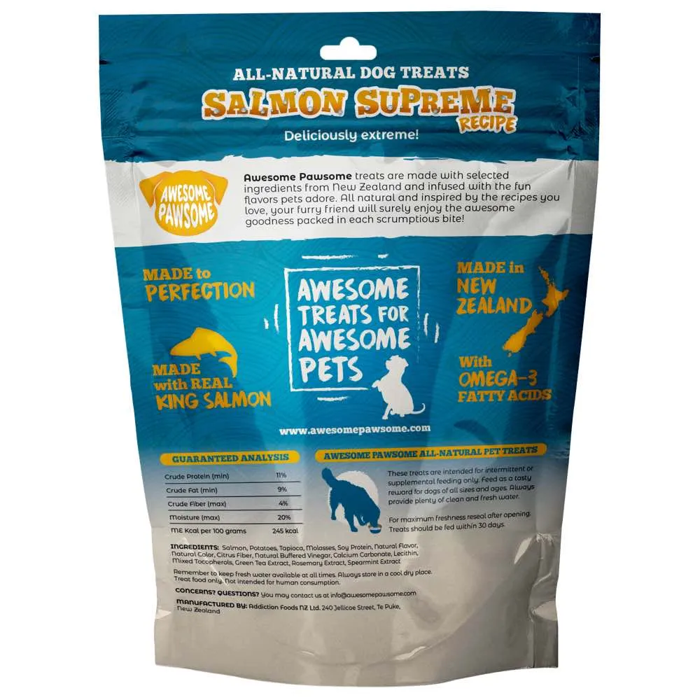 4 FOR $14 (Exp 12Dec24): Awesome Pawsome Salmon Supreme Grain-Free Dog Treats 3oz