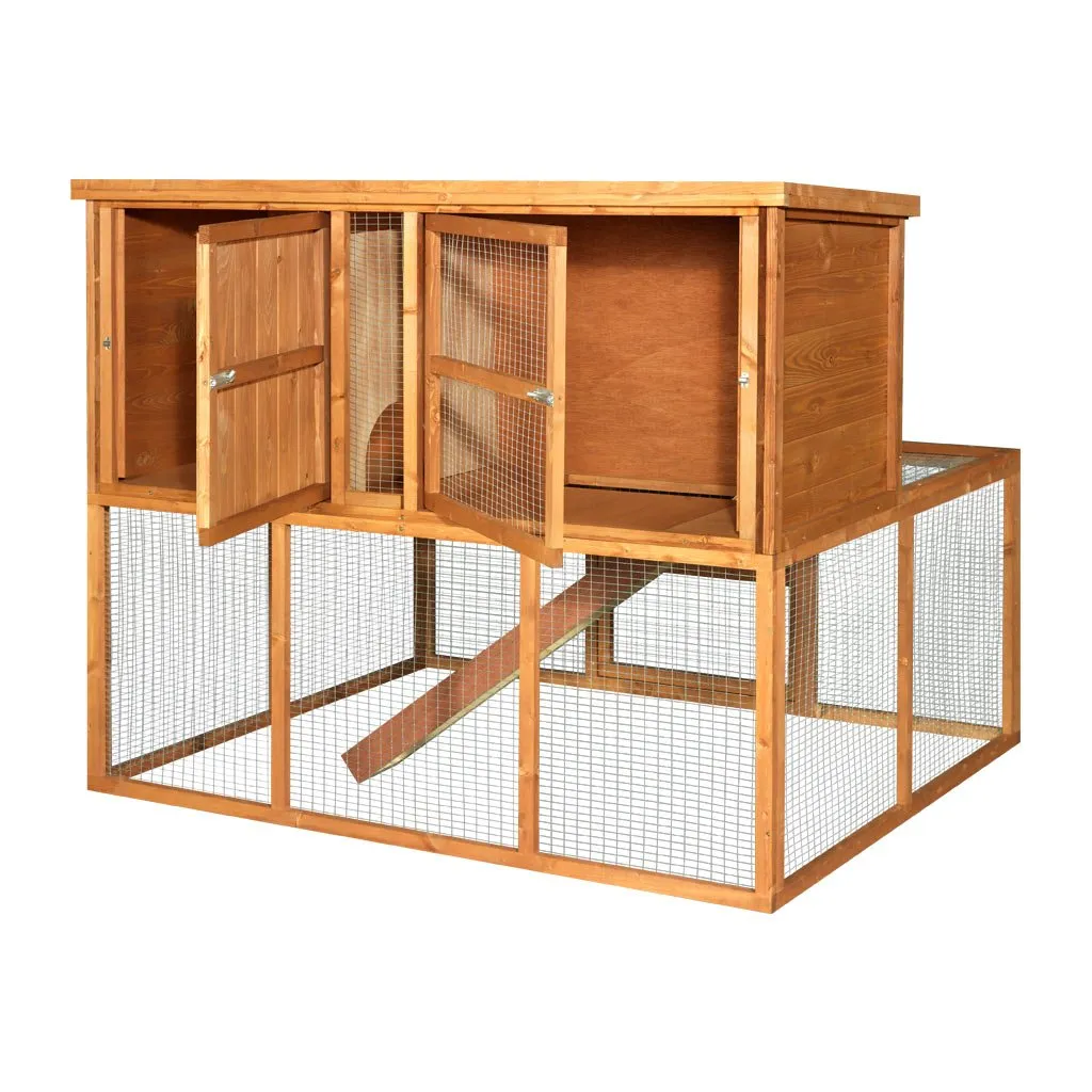 4ft Kendal Rabbit Hutch and Run Combo -Great For Compact Spaces