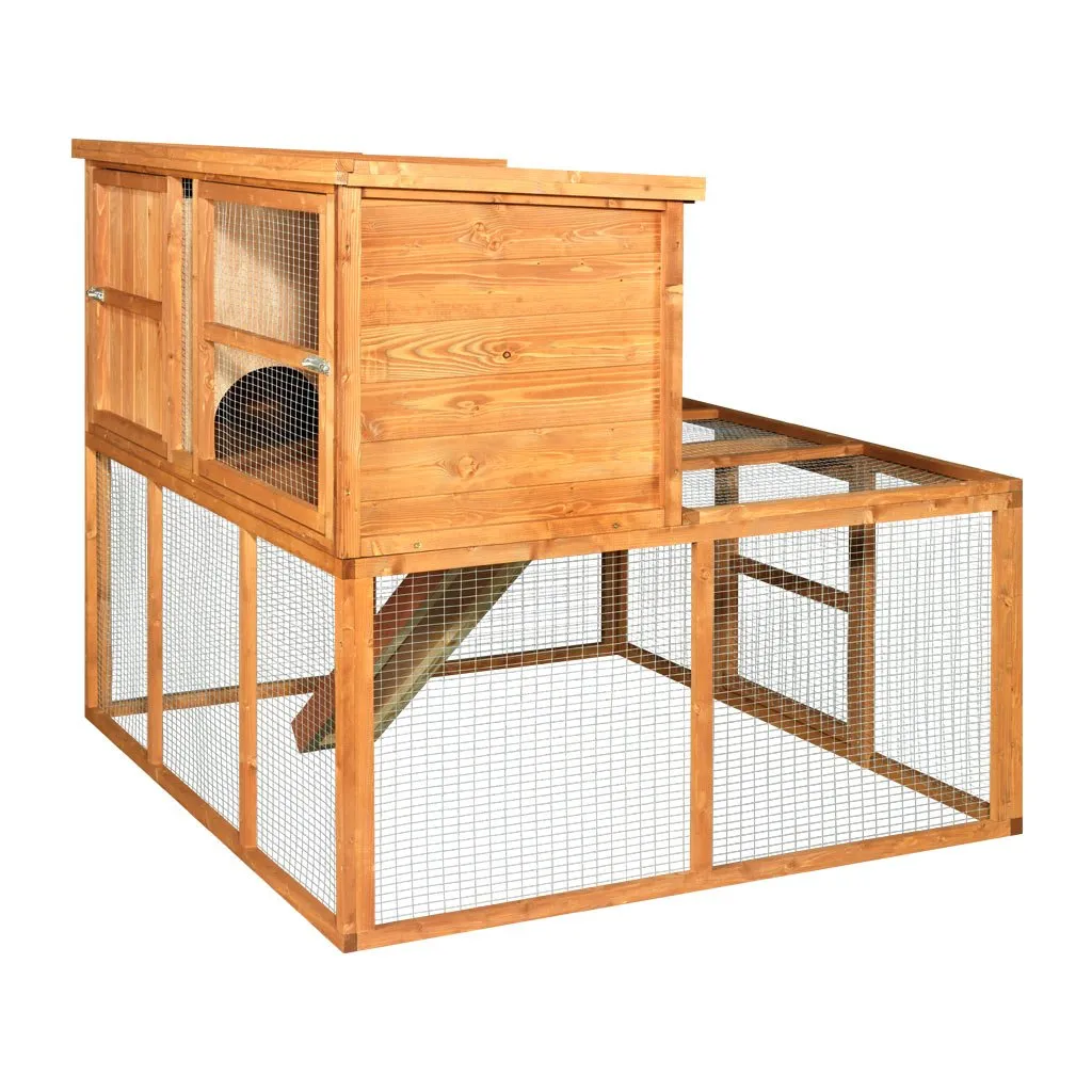 4ft Kendal Rabbit Hutch and Run Combo -Great For Compact Spaces