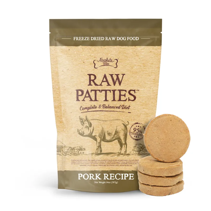 Absolute Bites Freeze Dried Raw Patties 14oz - Pork Recipe