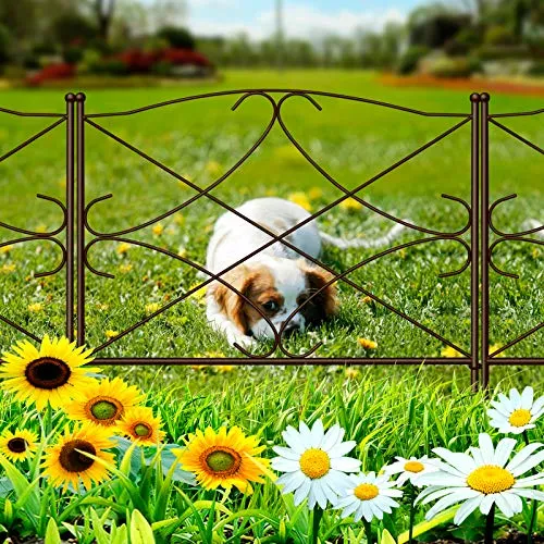 Amagabeli Decorative Garden Fence 24in x 10ft Outdoor Rustproof Metal Landscape Patio Fences ET306