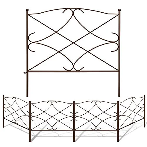 Amagabeli Decorative Garden Fence 24in x 10ft Outdoor Rustproof Metal Landscape Patio Fences ET306