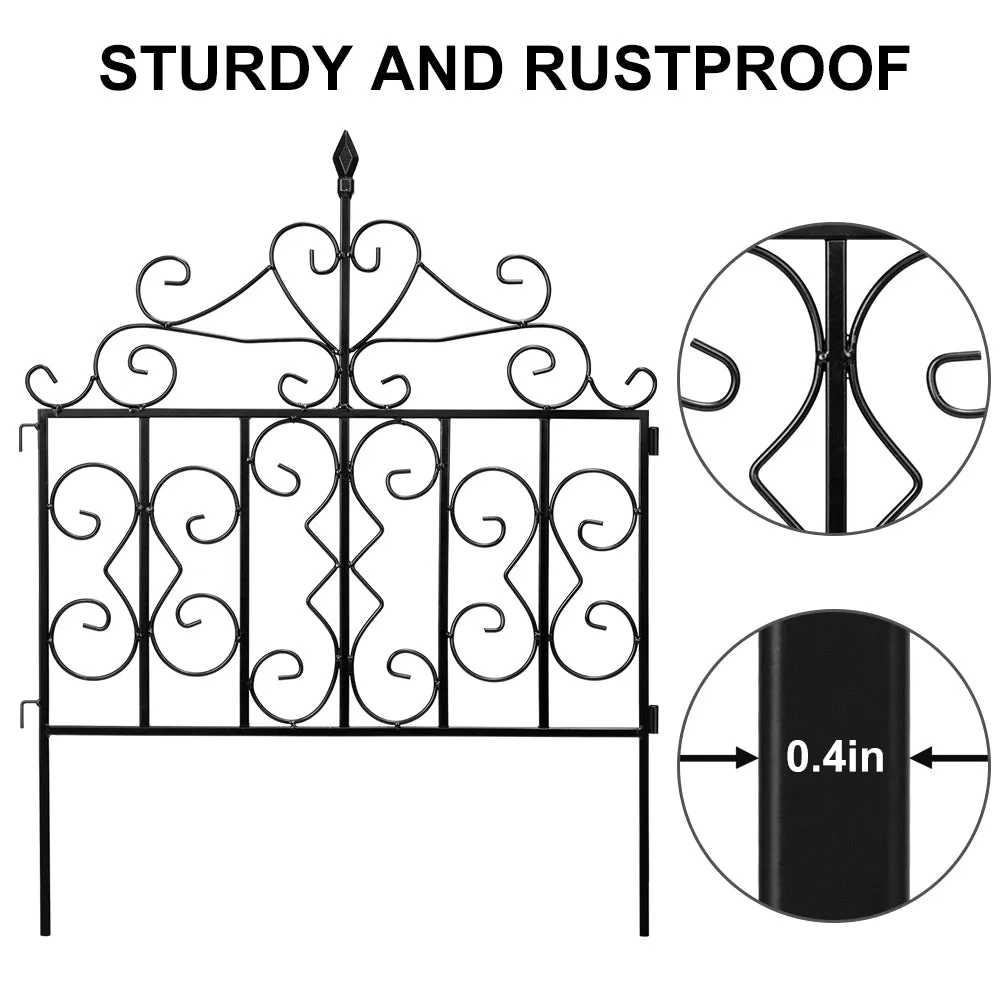 Amagabeli Decorative Garden Fence 32in x 10ft Black Metal Landscape Wire Model Number ET0993