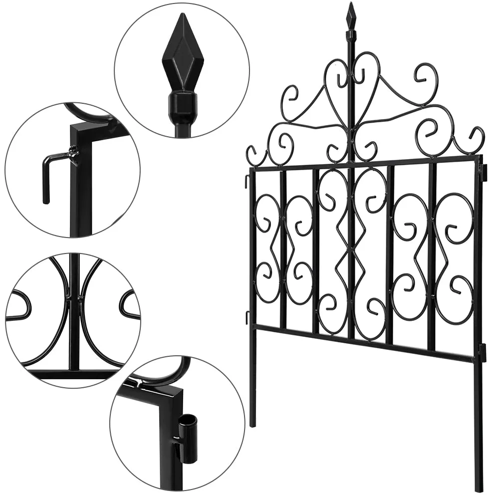 Amagabeli Decorative Garden Fence 32in x 10ft Black Metal Landscape Wire Model Number ET0993