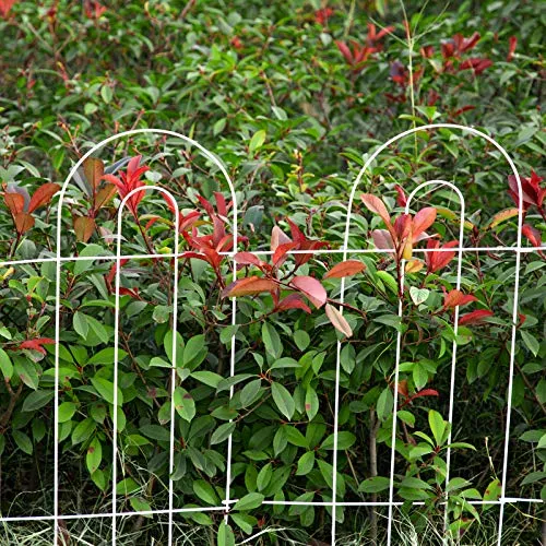 Amagabeli Decorative Garden Fence 32inx20ft Rustproof White Iron Landscape Wire Folding Fencing ET300