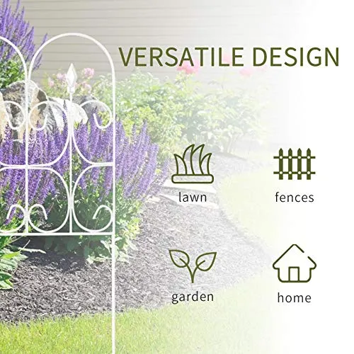 Amagabeli Decorative Garden Fence Outdoor 32in x 10ft White Coated Metal Border Fences ET302