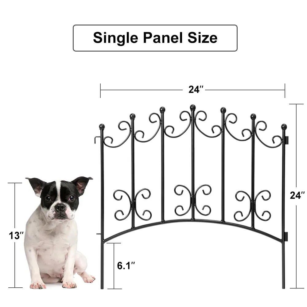 Amagabeli Rustproof Garden Fencing 24inx10ft Decorative Metal Fence Model Number ET1023