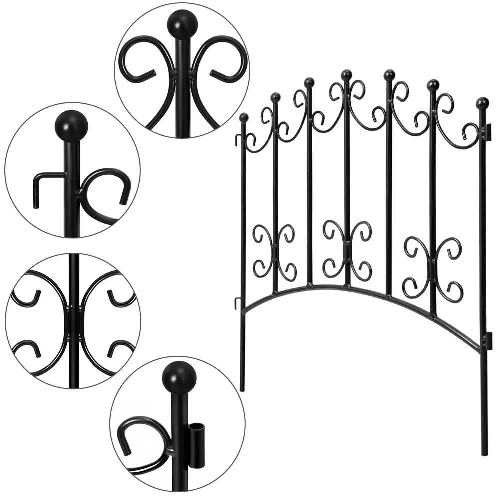 Amagabeli Rustproof Garden Fencing 24inx10ft Decorative Metal Fence Model Number ET1023