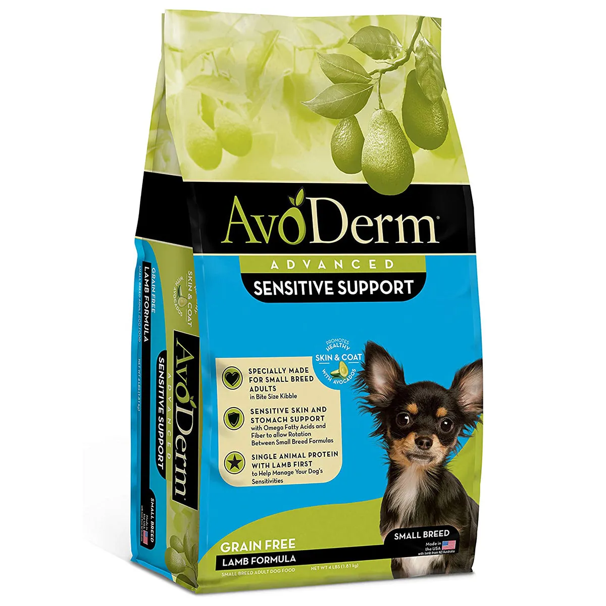 AvoDerm Advanced Sensitive Support Lamb Flavor Small Breed Dry Dog Food 4lb