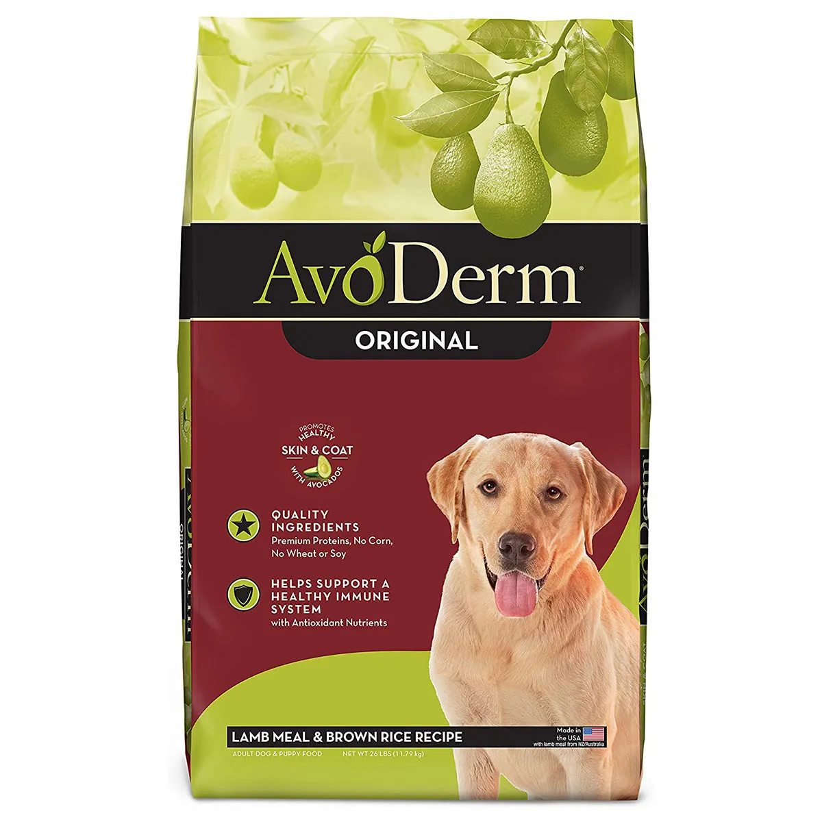 AvoDerm Original Lamb & Brown Rice Formula Dry Dog Food 26lb