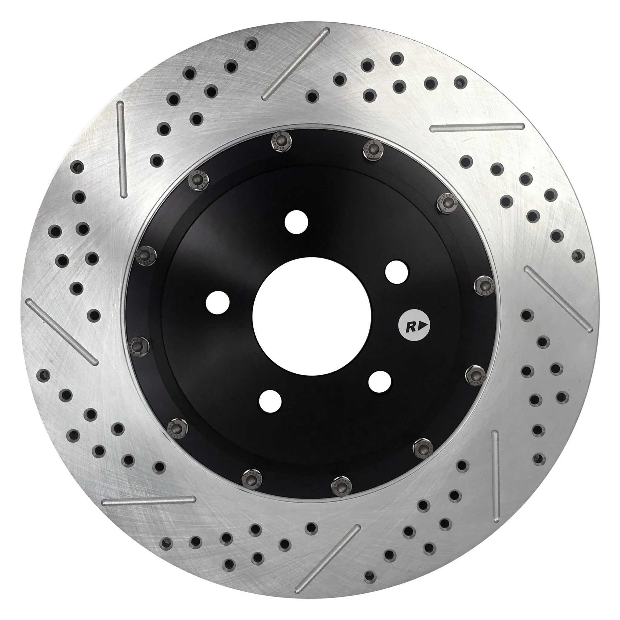 Baer EradiSpeed   Front Brake Rotor - Directional / Drilled / Slotted - 14.000 in OD - 2-Piece - Zinc Plated - Ford Mustang 2007-12 - Pair