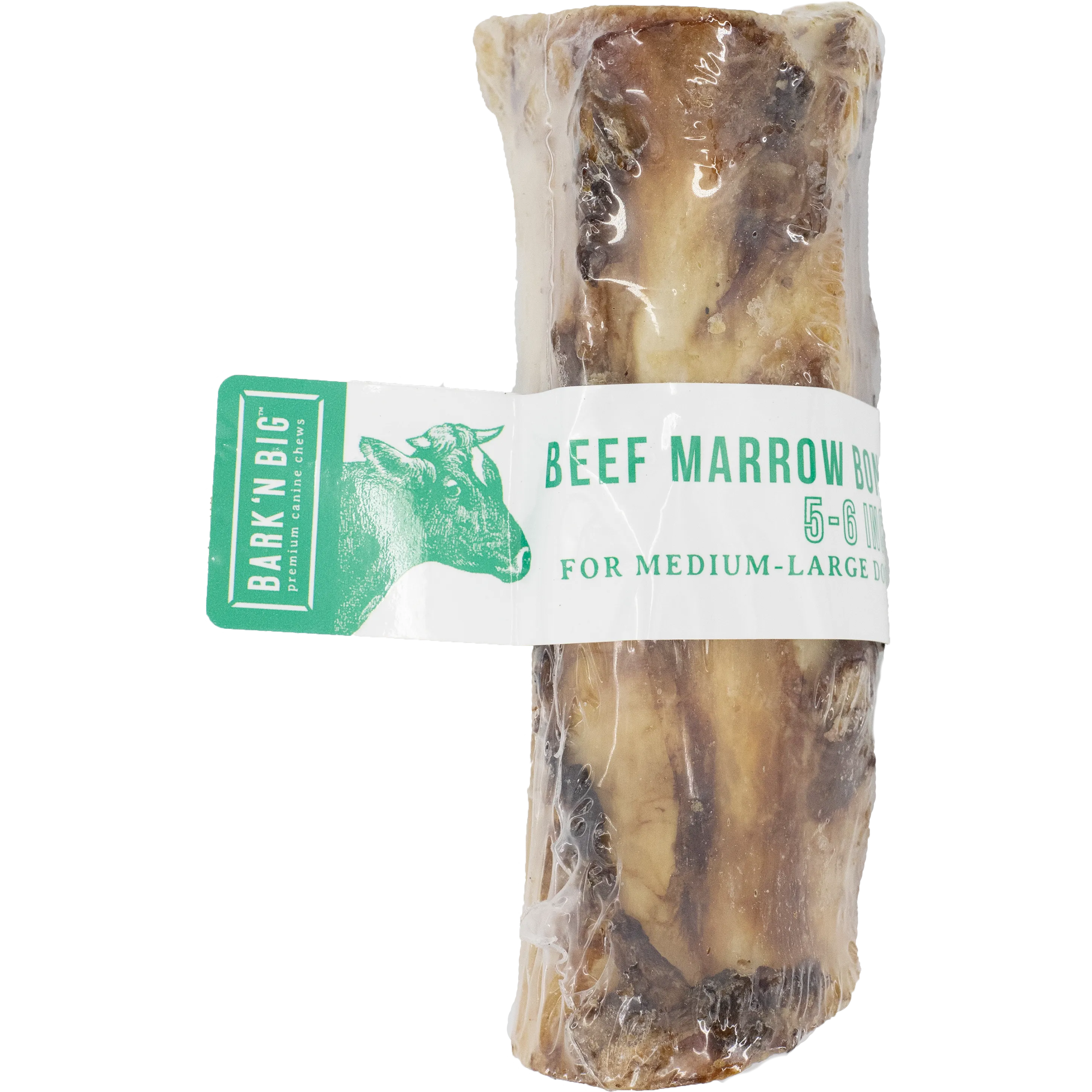 BarkNBig USA Beef Marrow Bone Dog Treat, 5-6in