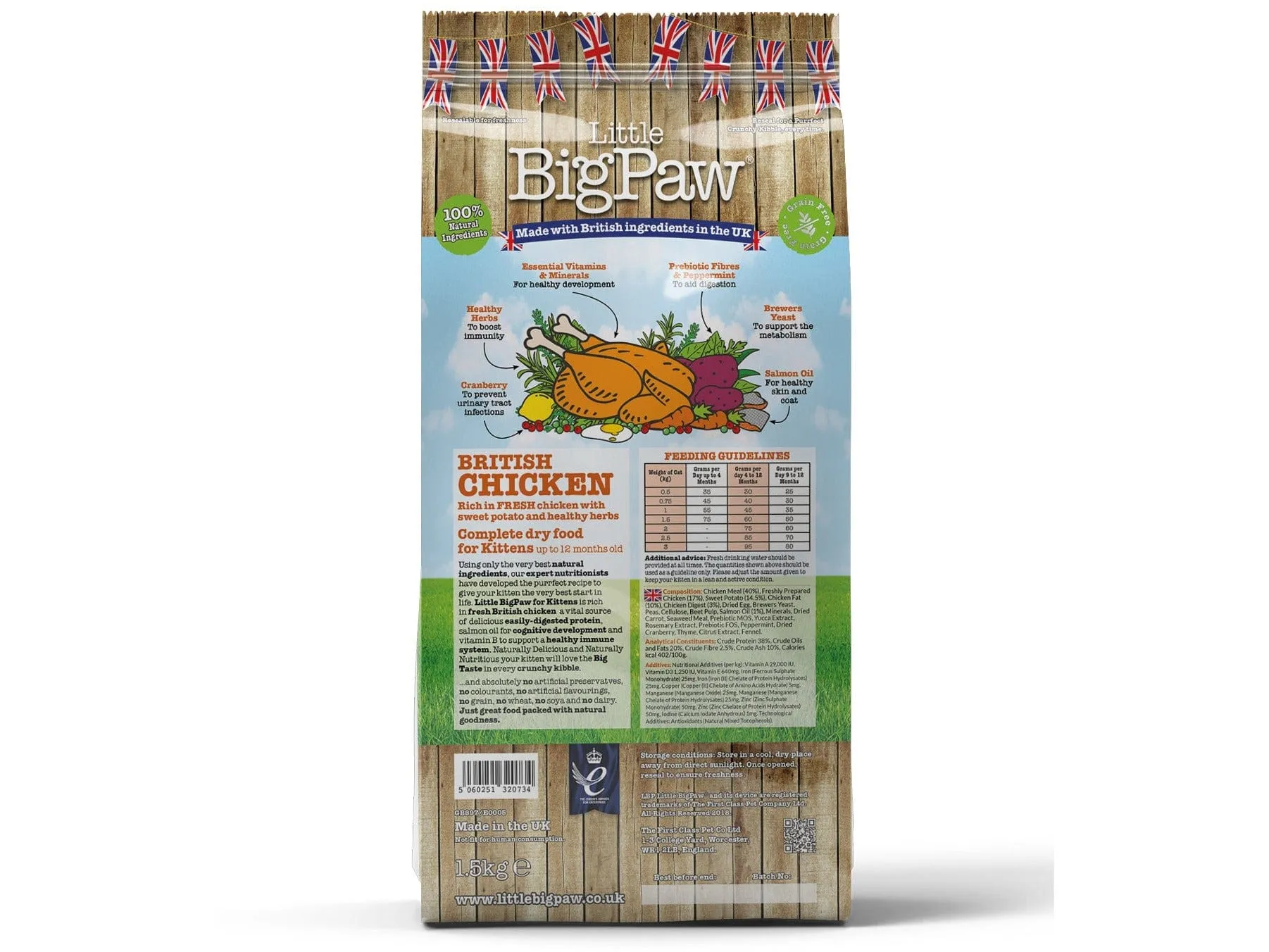 British Chicken Complete dry food for Kittens 1.5KG /Little BigPaw