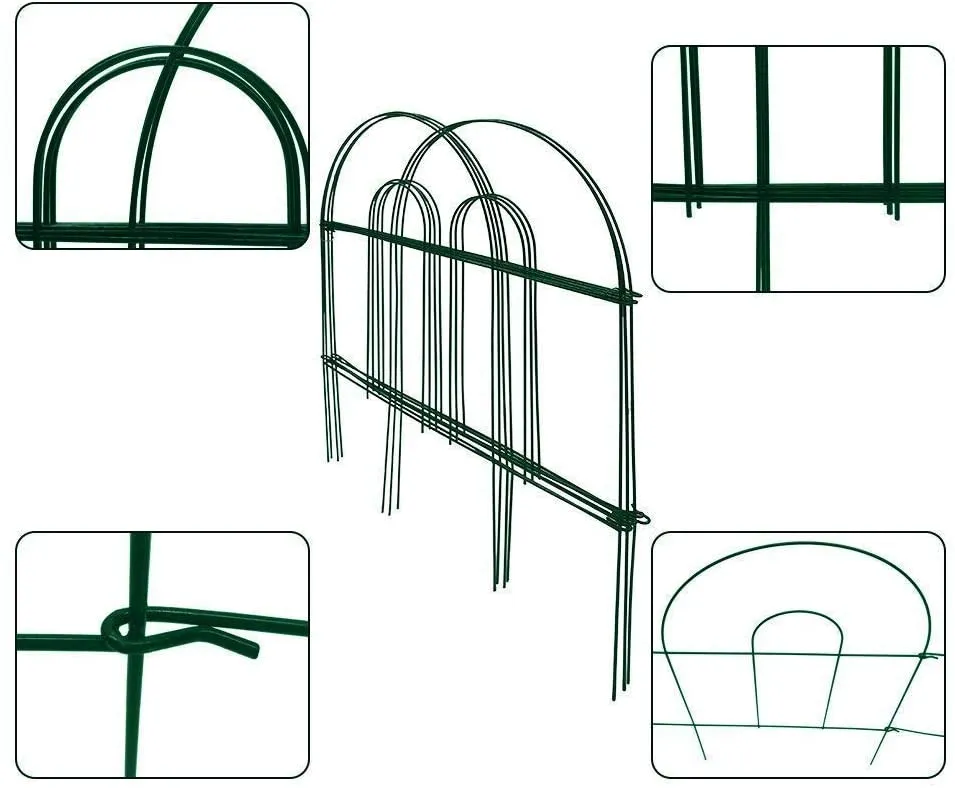 Decorative Fence for Garden Rustproof Dark Green 18 in x 50 ft by Amagabeli Model Number ET077