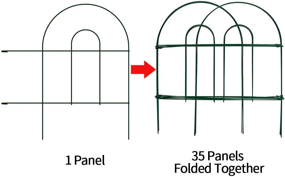 Decorative Fence for Garden Rustproof Dark Green 18 in x 50 ft by Amagabeli Model Number ET077