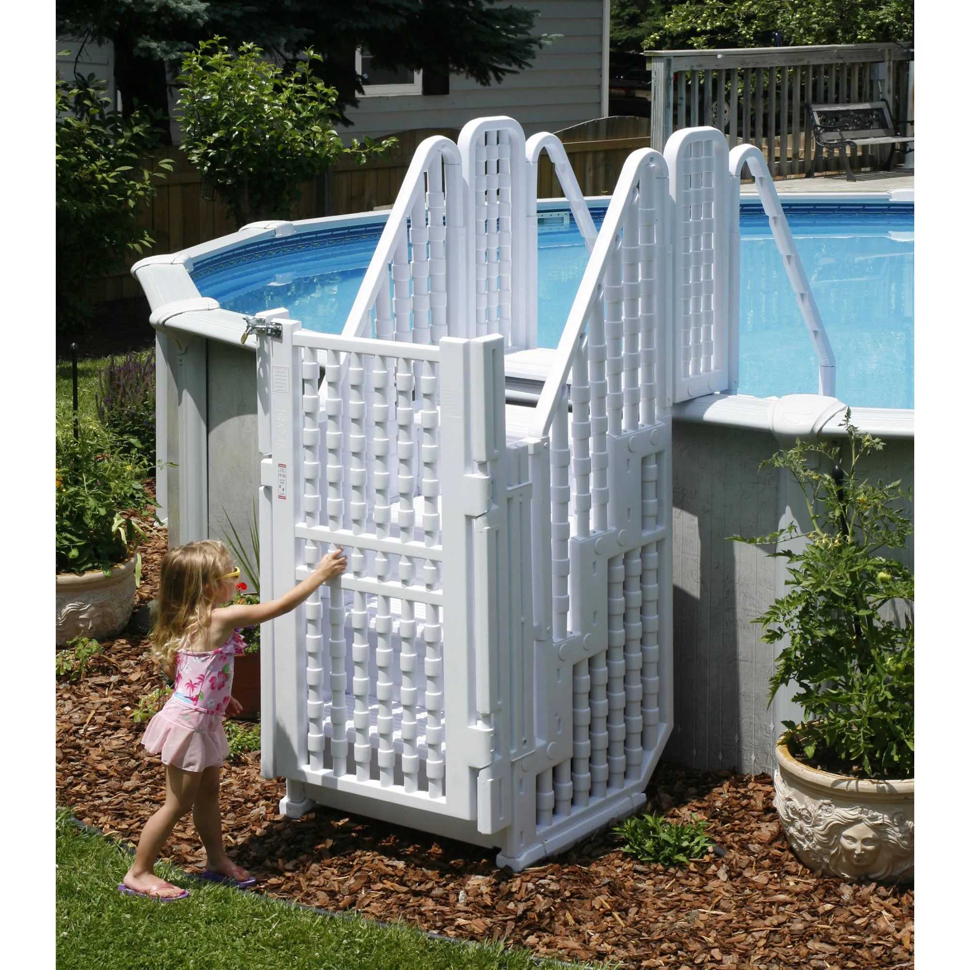 Easy Pool Step Entry System w/ Gate