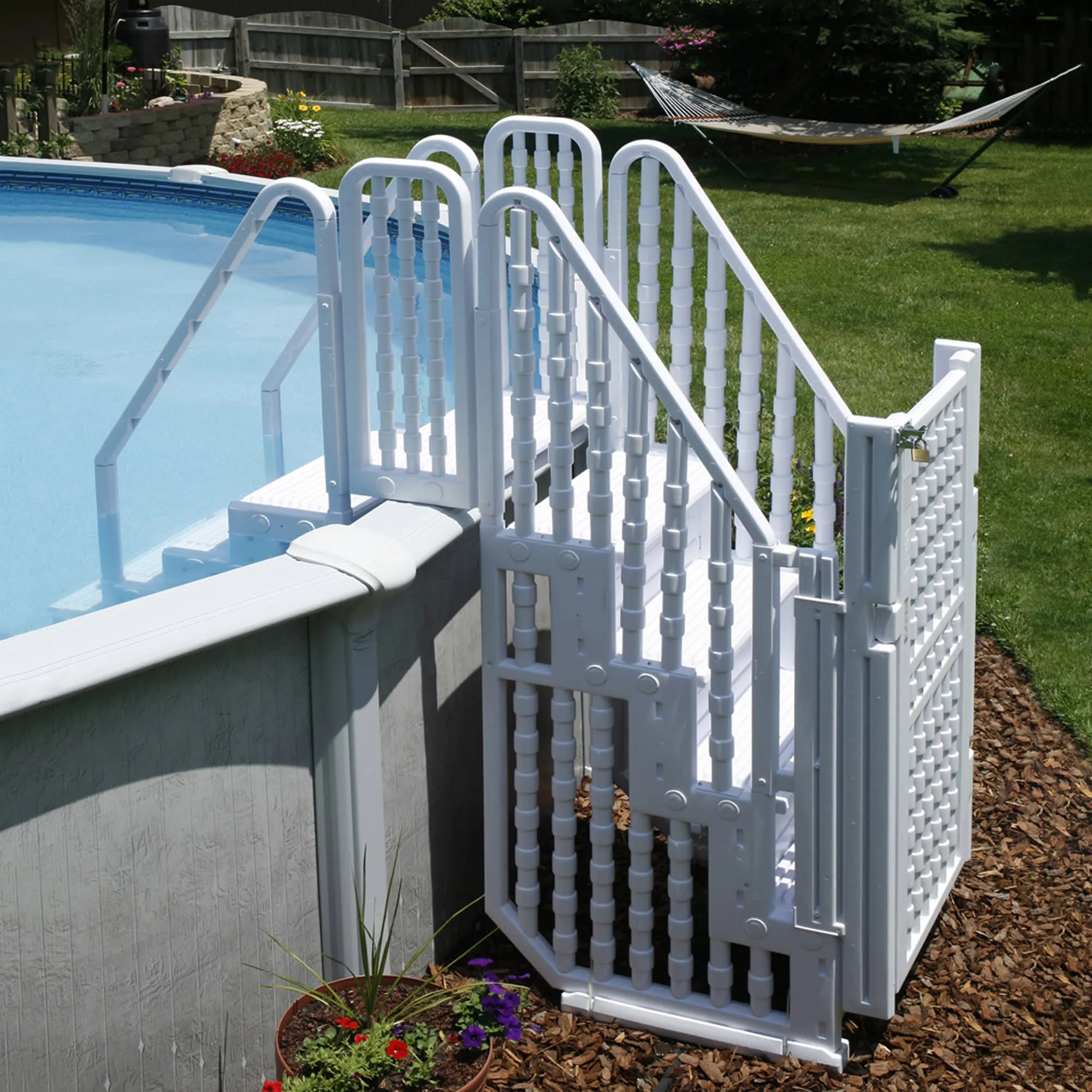 Easy Pool Step Entry System w/ Gate