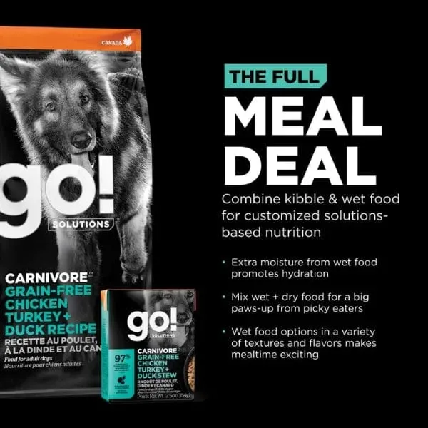 Go! Solutions Carnivore Grain-Free Chicken, Turkey & Duck Recipe Dry Dog Food