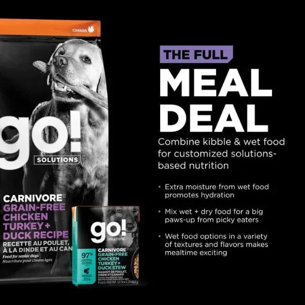 Go! Solutions Carnivore Grain-Free Chicken, Turkey & Duck Senior Recipe Dry Dog Food