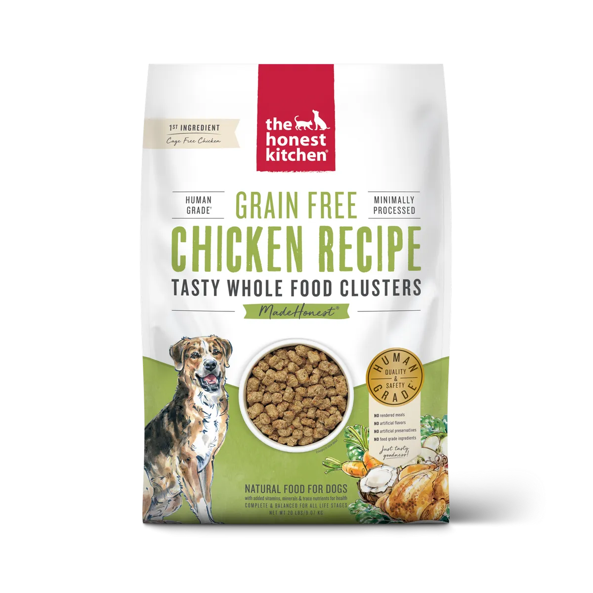 Honest Kitchen Grain-Free Chicken Whole Food Clusters Dry Dog Food 20lb