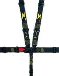 Impact Standard Latch & Link Harness - Individual Shoulder Harness/Pull up Adjust - Black