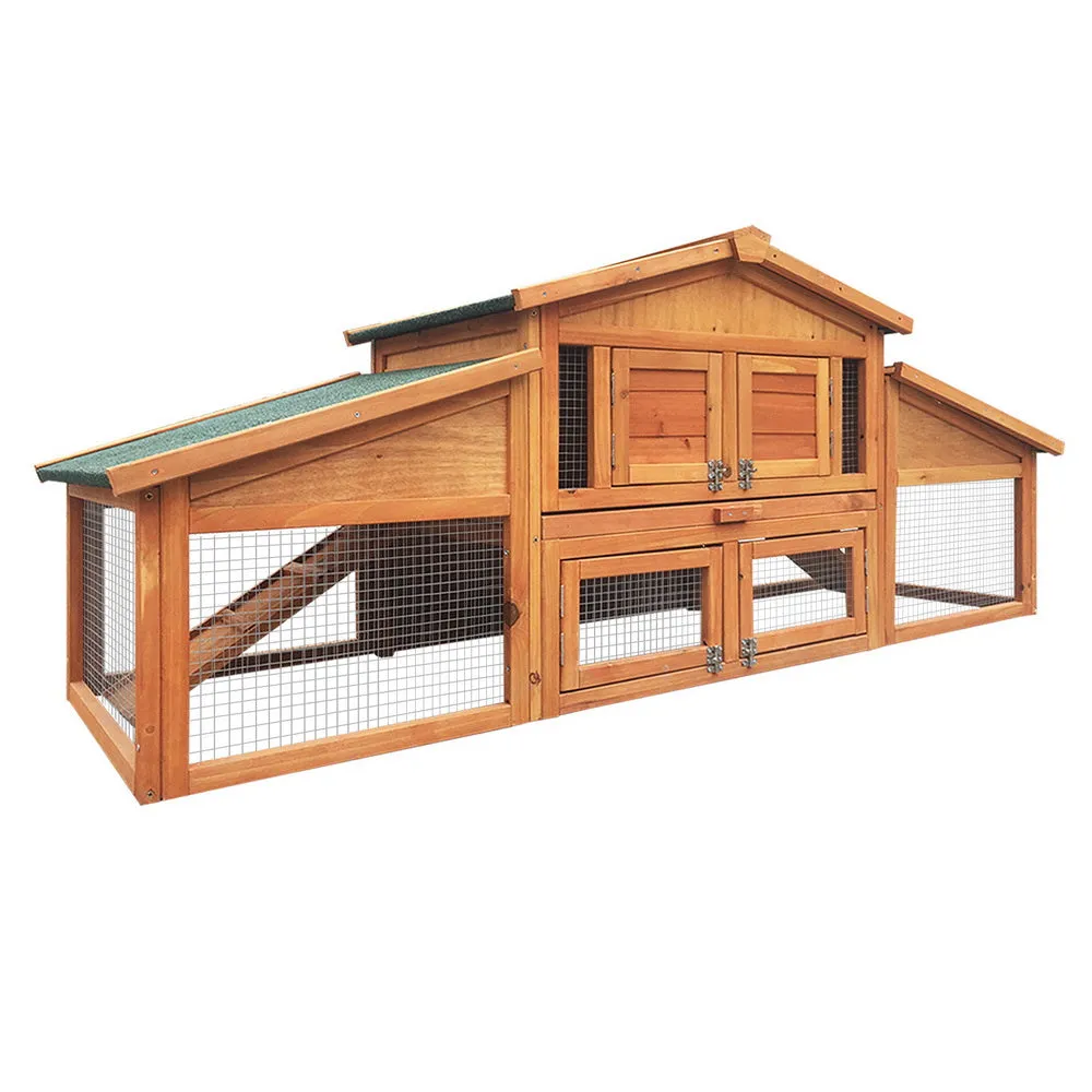 i.Pet Pet Wooden Hutch Gardeon 2 Storey