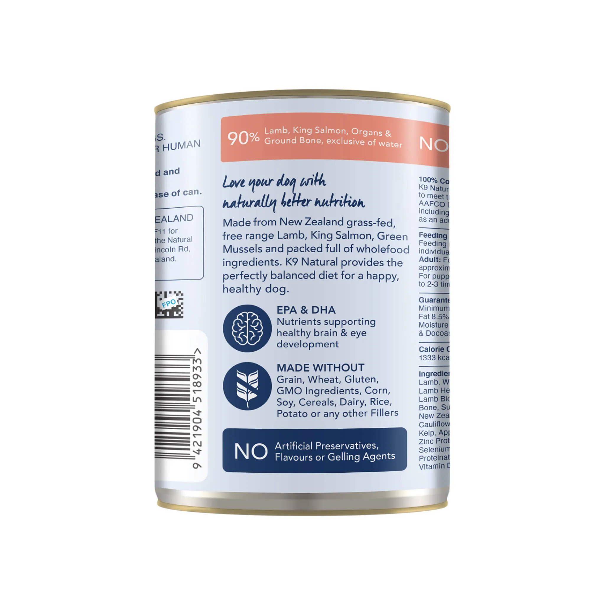 K9 Natural Grain-Free Canned Dog Food