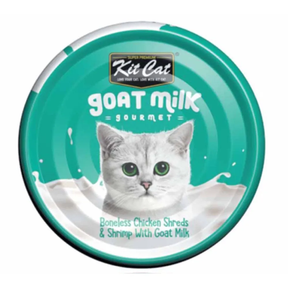 Kit Cat Goat Milk Gourmet Boneless Chicken Shreds & Shrimp Grain-Free Canned Cat Food 70g