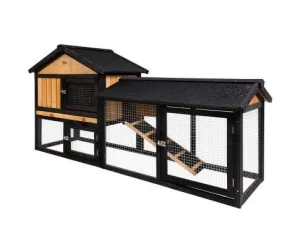 Large Waterproof Wooden Pet Rabbit Chicken Hutch Coop with Metal Run