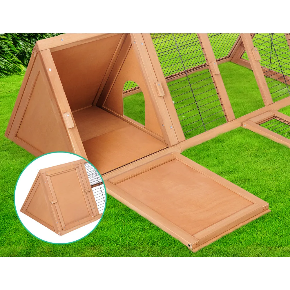 Large Wooden Rabbit & Chicken Coop, Enclosed Run - i.Pet