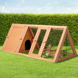 Large Wooden Rabbit & Chicken Coop, Enclosed Run - i.Pet