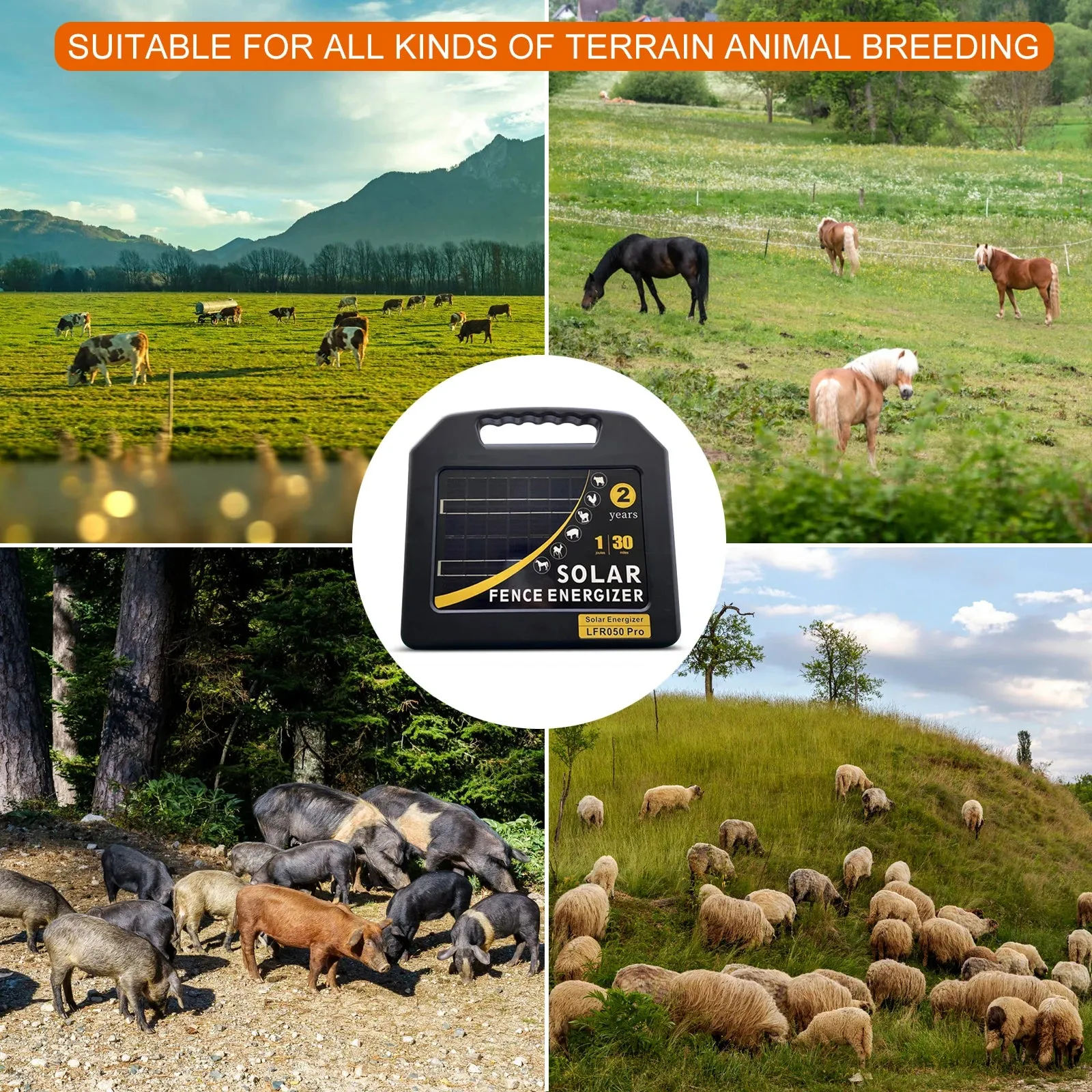 MaxGuard 48KM Solar-Powered Electric Fence Energizer: Ultimate Farm Protection