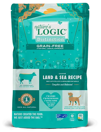 Nature's Logic Distinction Grain-Free Canine Land & Sea Recipe Dry Dog Food