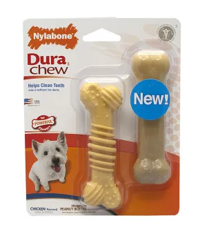 Nylabone Dura Chew Peanut Butter Twin Pack Bones