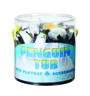 Penguin Tub Of Fun Play Set (8 Penguin Figurines, Iceberg and Undersea Scene)