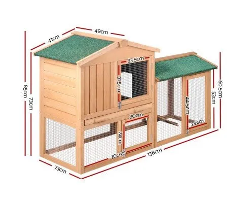 Pet Wooden Hutch Coop with Run