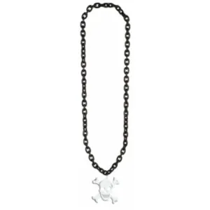 "Gothic 36" Chain Necklace With Skull & Bones Pendant"