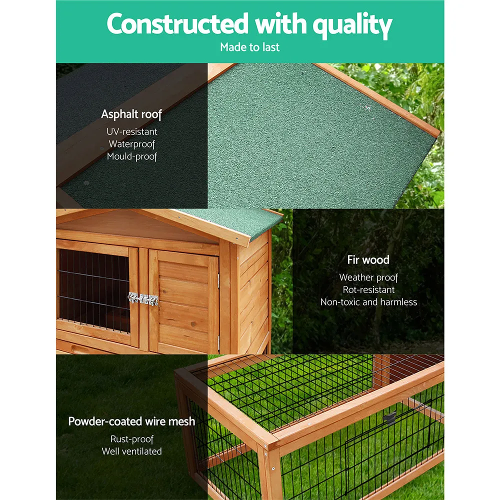 Rabbit Hutch Chicken Coop 155cm Tall Wooden Pet Hutch