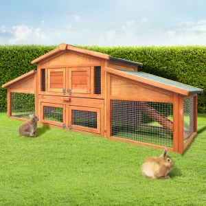 Rabbit Hutch Chicken Coop Wooden Pet Hutch 169cm x 52cm x 72cm