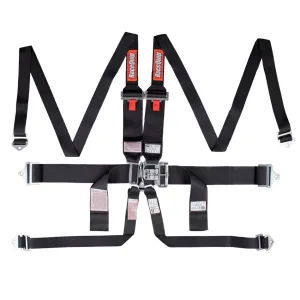 RaceQuip Lath & Link Harness - 6-Point - HANS/HNR - Black