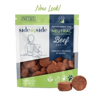 Side by Side Neutral – Freeze Dried Raw Beef Patties