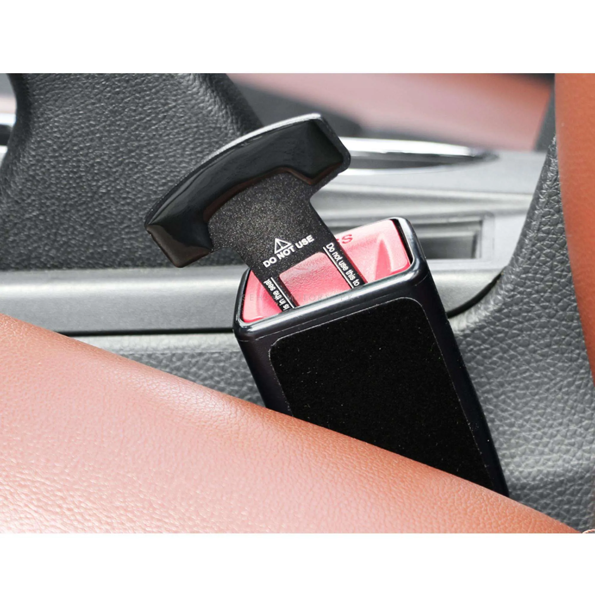 Toyota Mini Metal Seat Belt Clip Black - Pair - Car Safety Belt Buckle Alarm Canceler Stopper