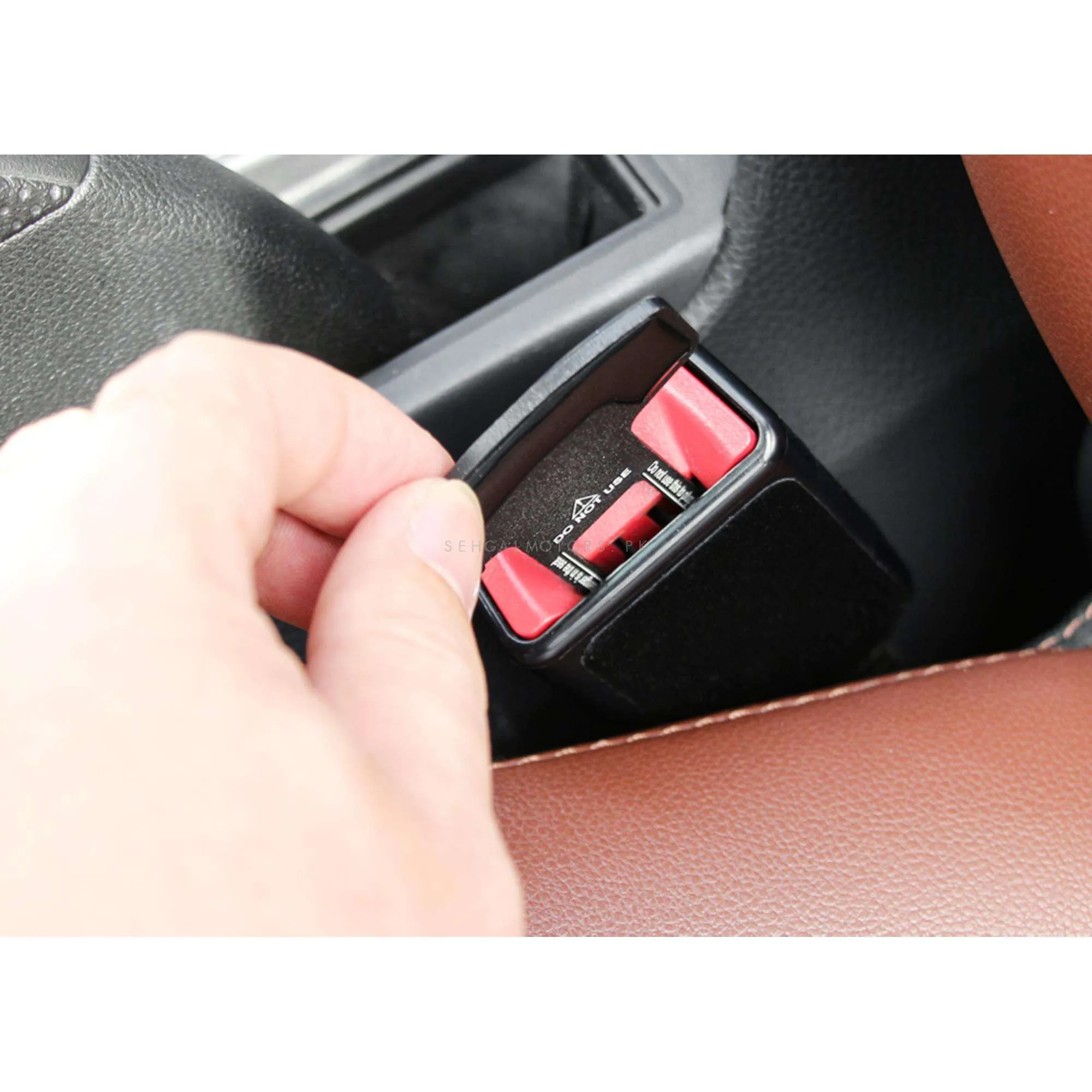 Toyota Mini Metal Seat Belt Clip Black - Pair - Car Safety Belt Buckle Alarm Canceler Stopper