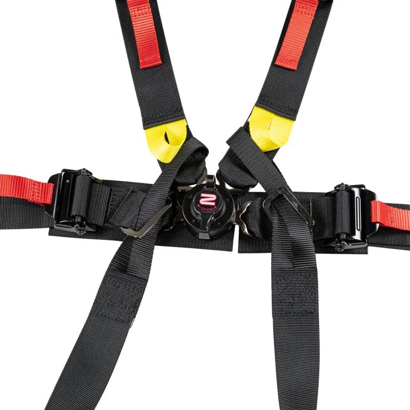 Zamp 6-Point Camlock Harness - 2" - Pull Down Adjust - Bolt-In/Wrap Around - FIA 8853-2016 - Black