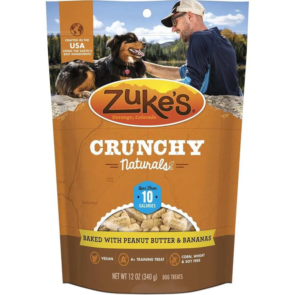 Zuke's Crunchy Naturals 10s Peanut Butter & Bananas Dog Treats 12oz