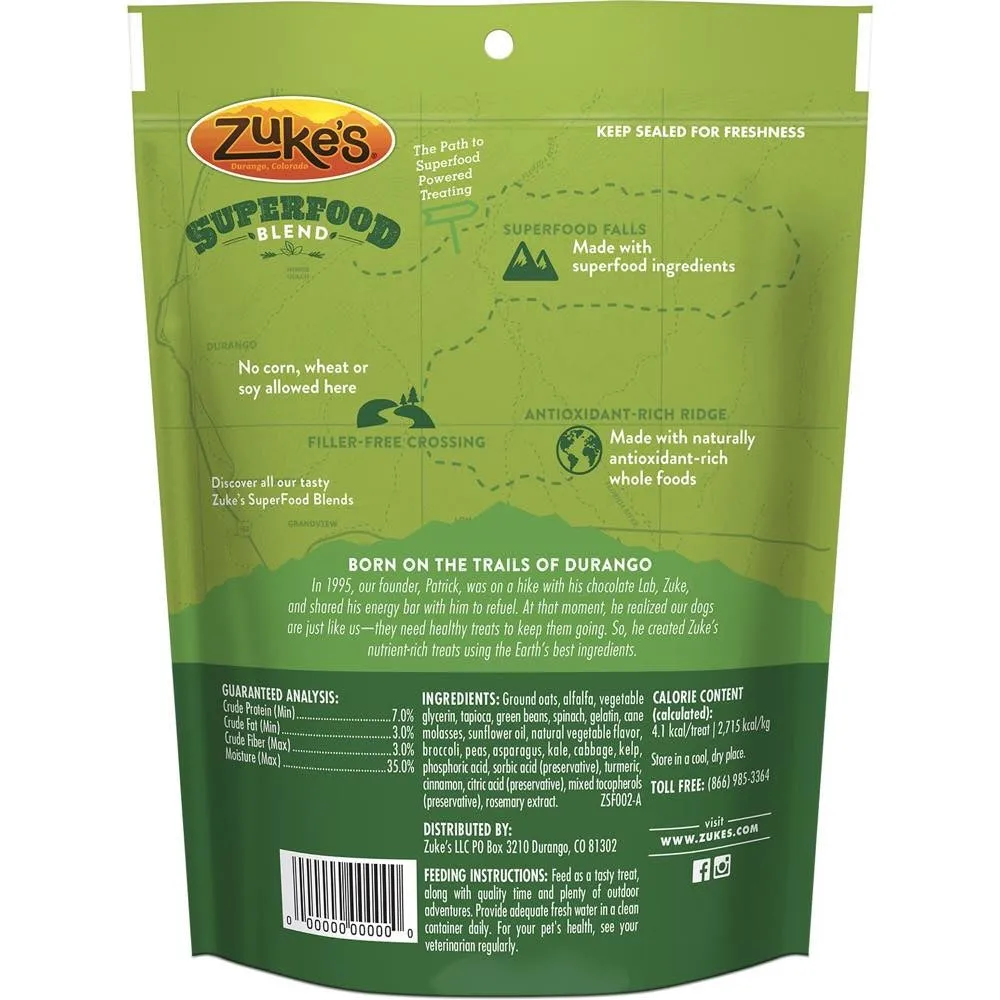 Zuke's SuperFood Blend With Great Greens Dog Treats 6oz